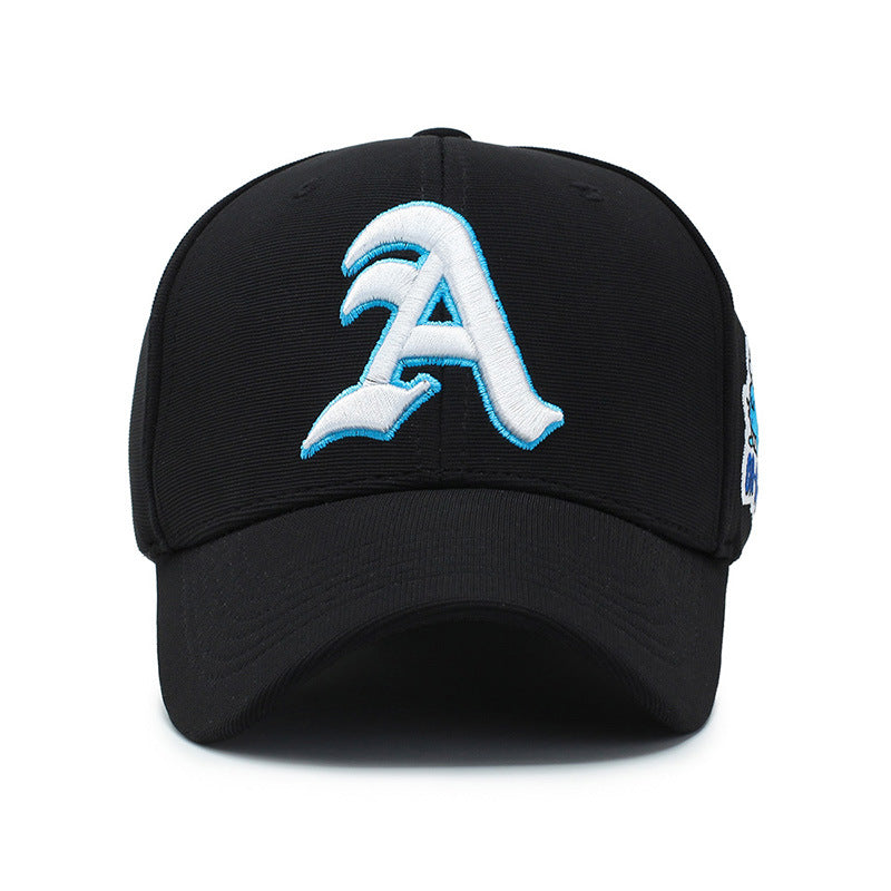 Unisex cotton letter cap curved brim