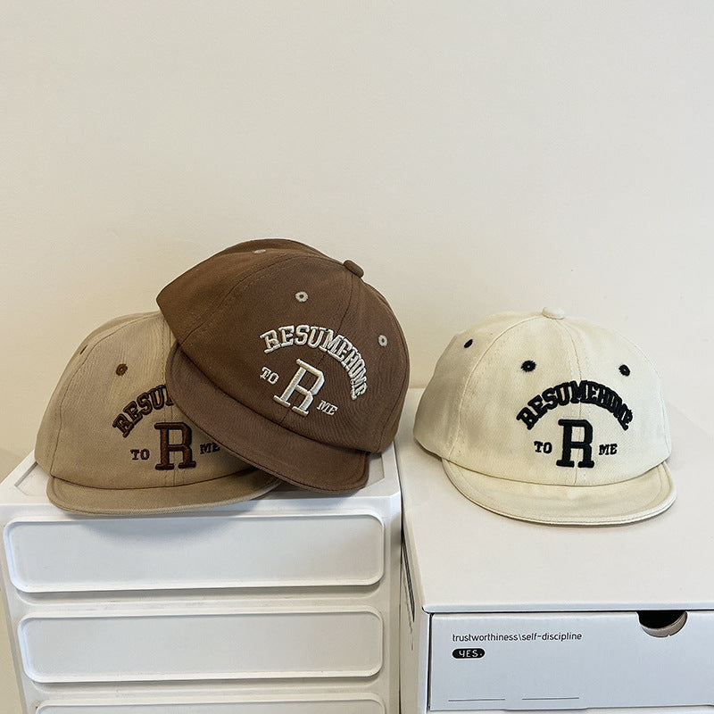 Toddler Khaki Embroidered Letter Cotton Baseball Cap color option