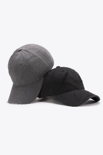 Cotton distressed adjustable cap final detail