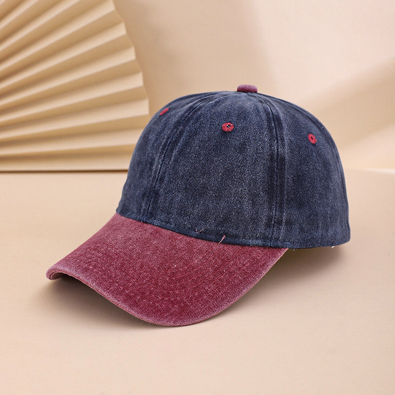 Unisex Vintage Washed Two-Tone Adjustable Baseball Caps
