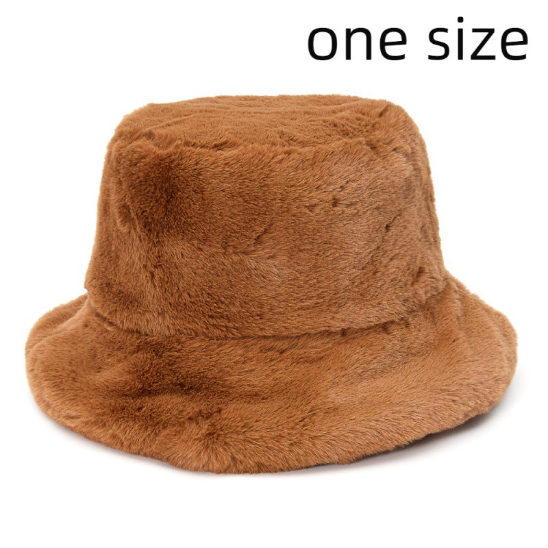 Unisex faux fur animal print bucket hat - product photo 13