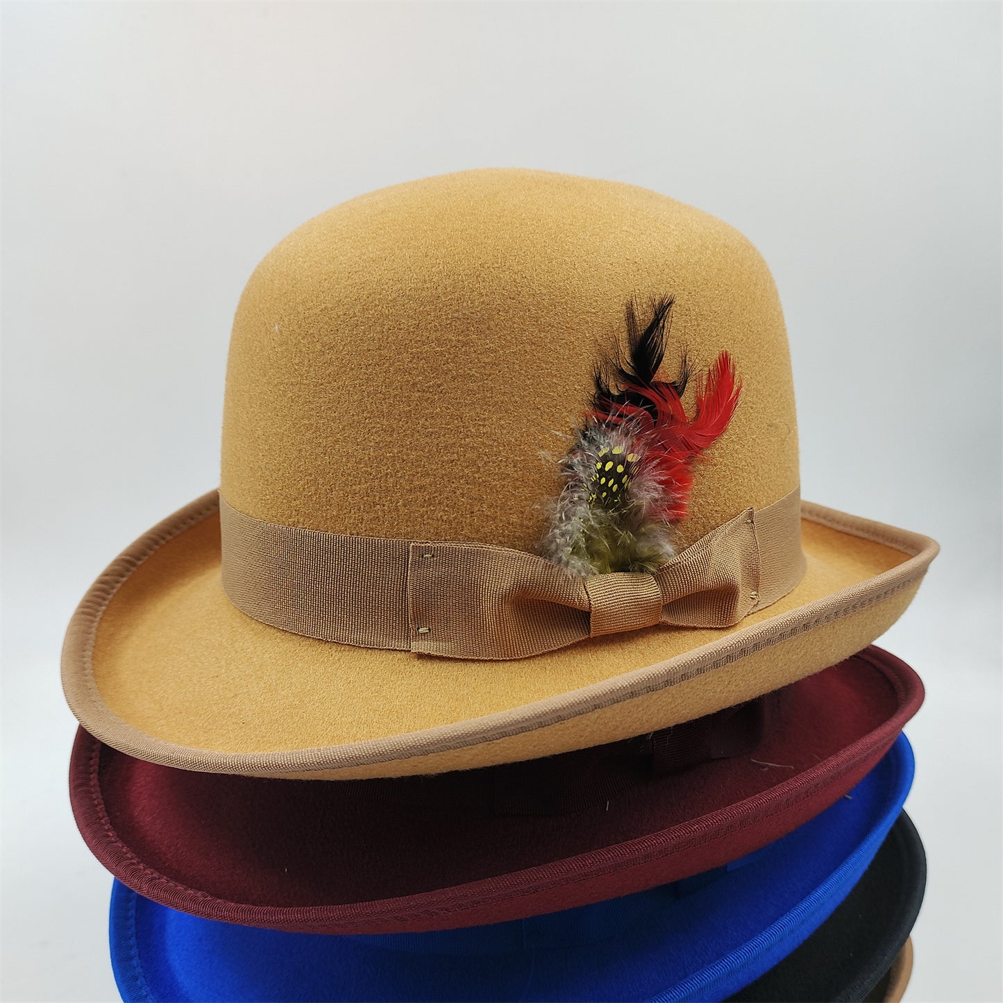 Pin-detail fedora hat rear profile