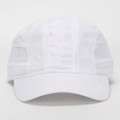 White unisex running cap ventilation detail