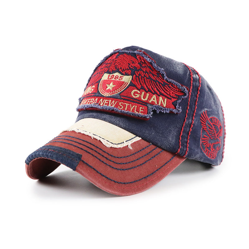 Unisex vintage washed cotton embroidered baseball cap - product photo 7