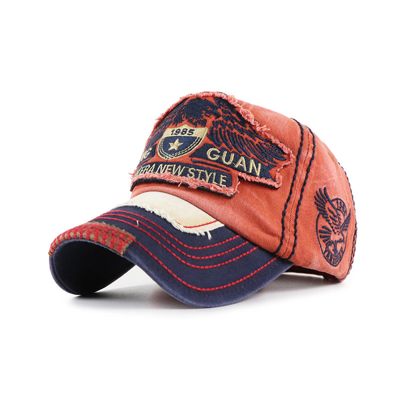 Unisex vintage washed cotton embroidered baseball cap - product photo 6