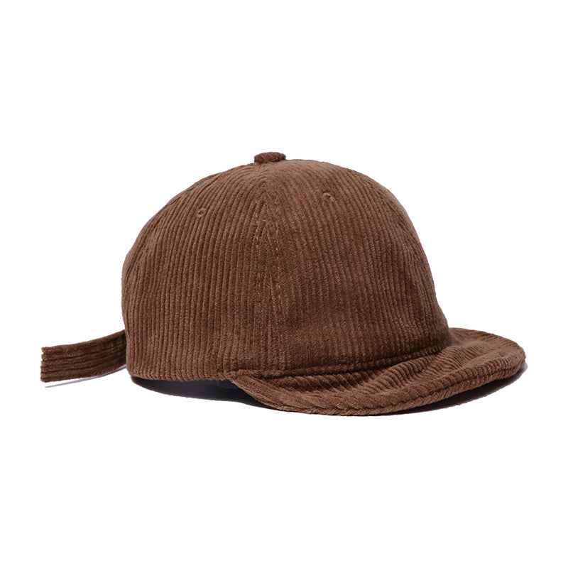 Unisex Adjustable Corduroy Short Brim Caps
