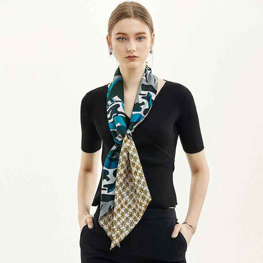 Women’s Abstract Print Long Silk Scarf