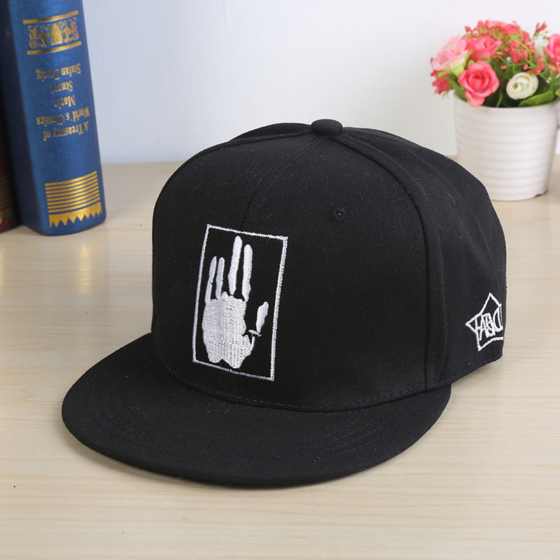 Hand patch snapback brim close up