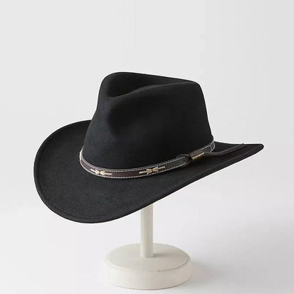 Handmade western hat conical crown detail