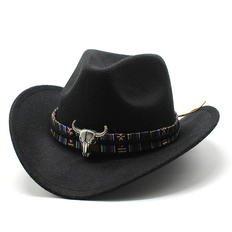 Unisex western felt wide brim cowboy hat - product photo 9