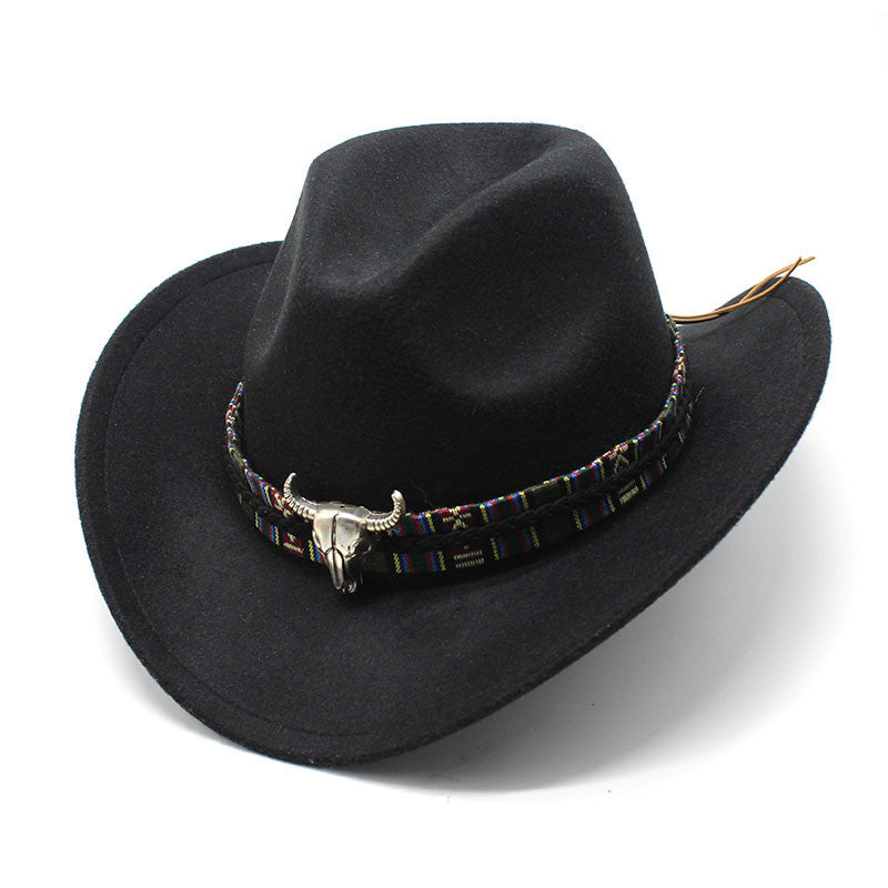 Unisex western felt wide brim cowboy hat - product photo 8