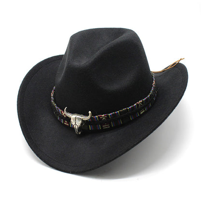 Unisex western felt wide brim cowboy hat - product photo 8