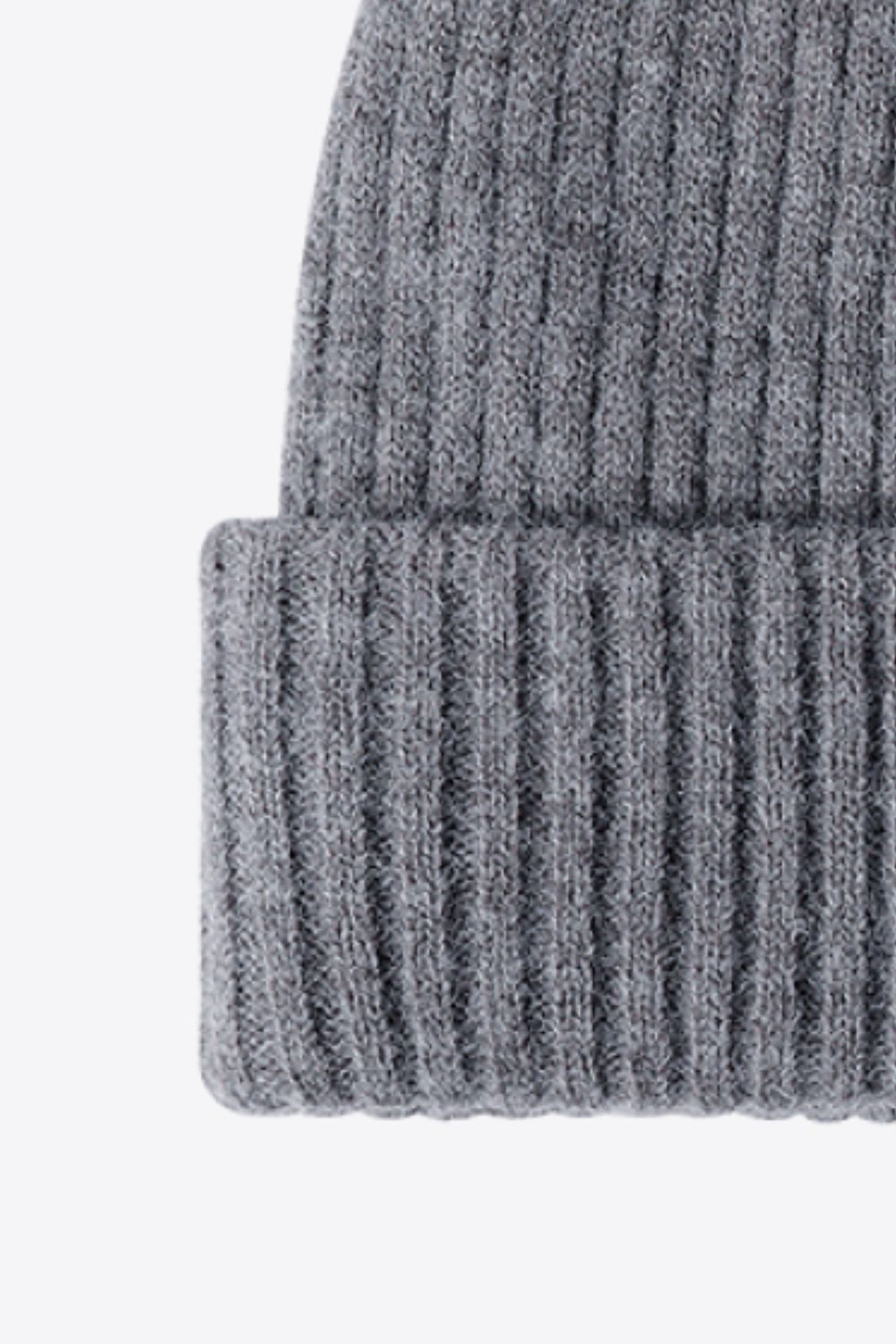 Ribbed acrylic blend beanie stretch detail