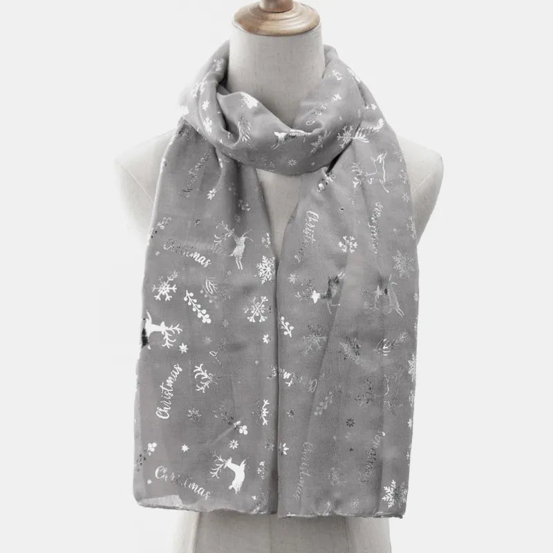 Christmas print winter scarf - product photo 4