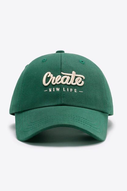 Black CREATE NEW LIFE cap rear view