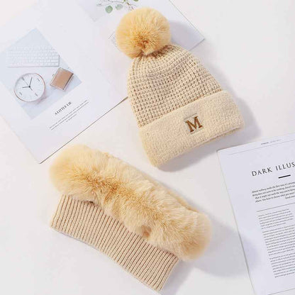 Women's Wool Knit Hat and Scarf Set