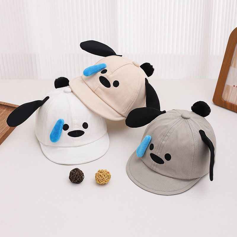 Kids Brown 3D Puppy Ear Cartoon Baseball cap back fit detail