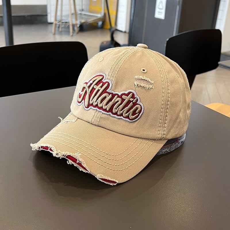 Unisex Atlantic Embroidered Distressed Baseball Cap