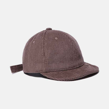 Unisex Adjustable Corduroy Short Brim Caps