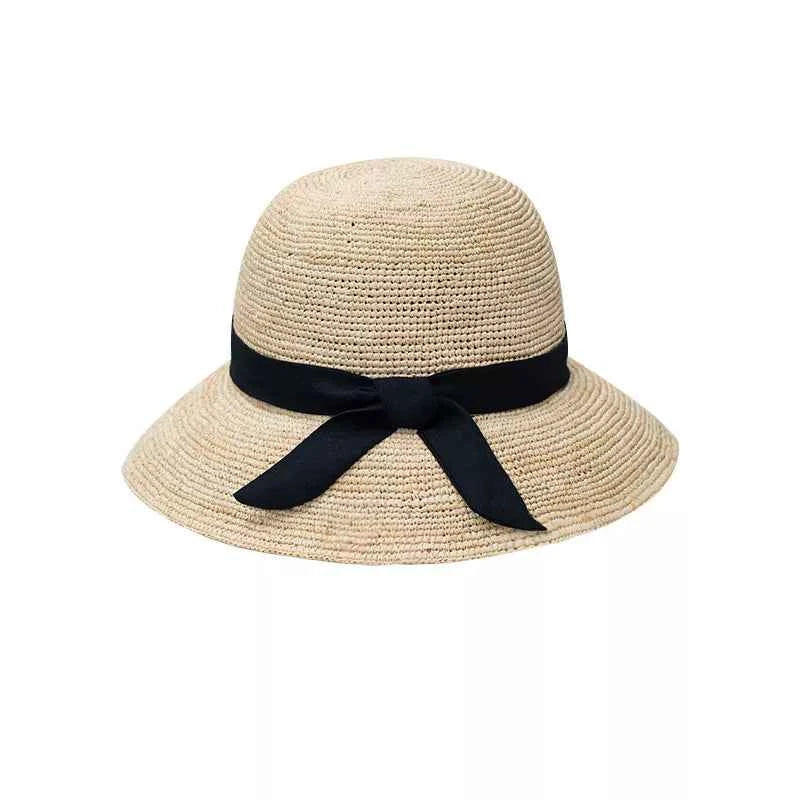 Ochre straw sun hat natural woven texture