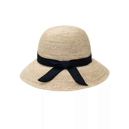 Ochre straw sun hat natural woven texture