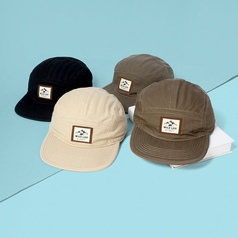 Green mountain patch five-panel cap front view
