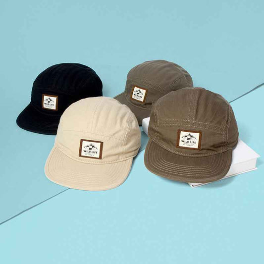 Unisex Mountain Patch Five Panel Cap – Casual Flat Brim Hat