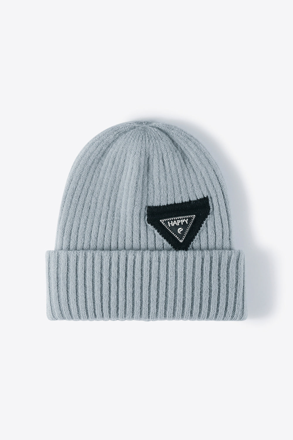 HAPPY beanie side profile with folded cuff