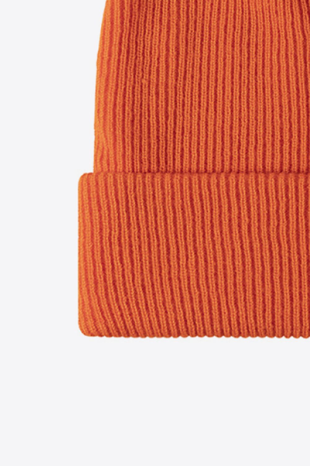 Unisex Tangerine Warm Winter Knit Beanie knit texture detail photo 15
