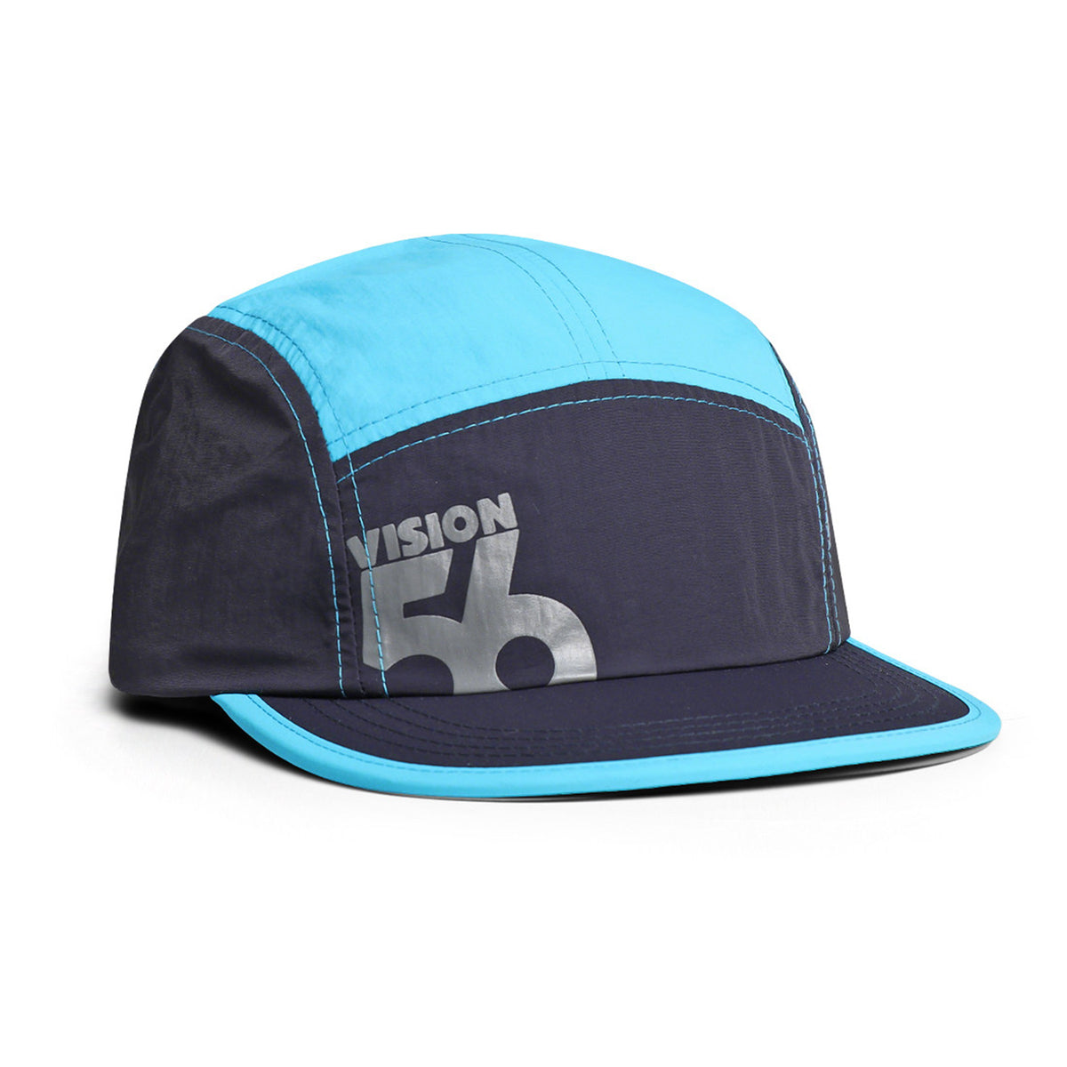 Unisex Colorblock 5 Panel Running Cap – Lightweight Sport Hat - Black and Green crown detail