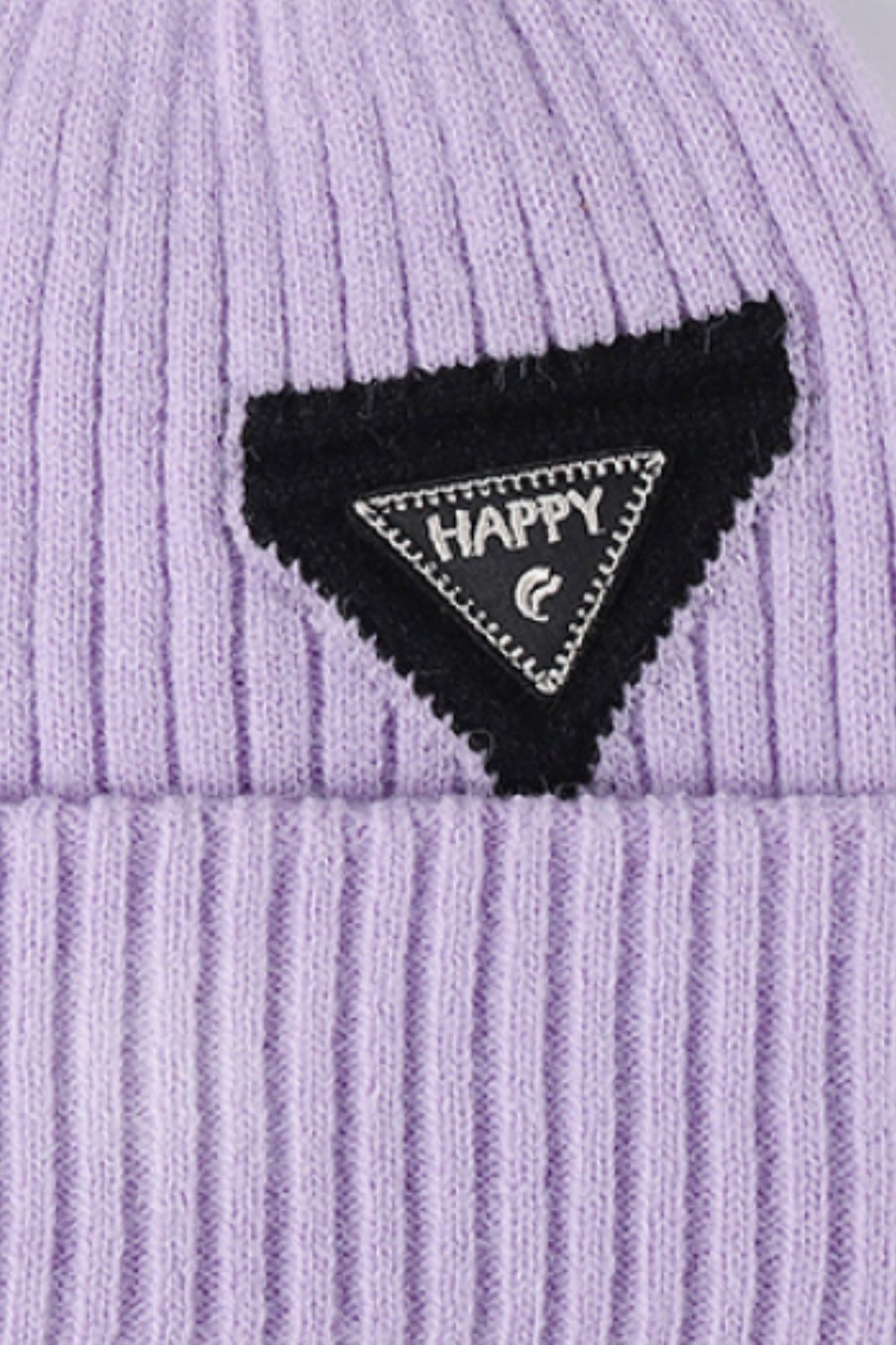 Purple contrast beanie folded cuff detail