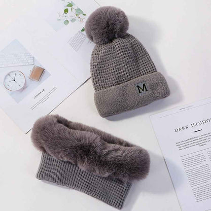 Women's Wool Knit Hat and Scarf Set