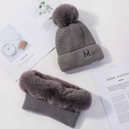 Women's Wool Knit Hat and Scarf Set