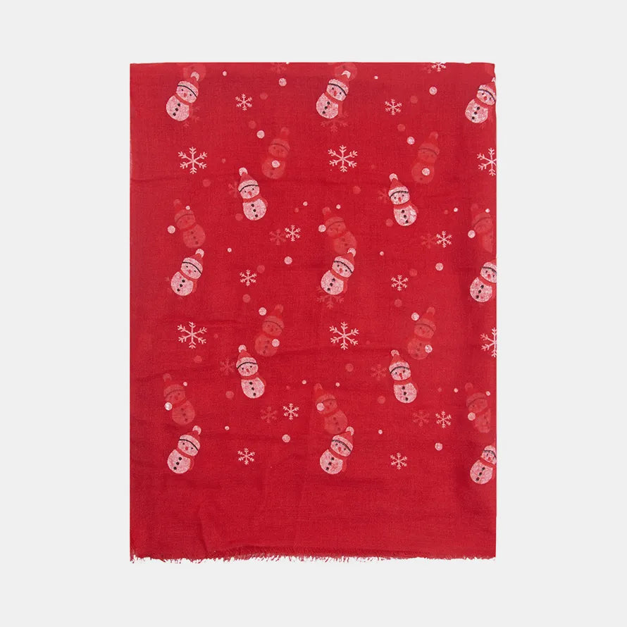 Snowman fringe Christmas scarf - product photo 6
