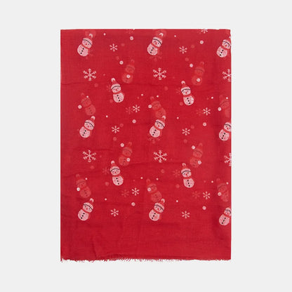 Snowman fringe Christmas scarf - product photo 6