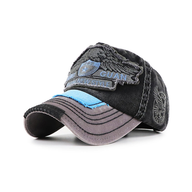 Unisex vintage washed cotton embroidered baseball cap - product photo 4
