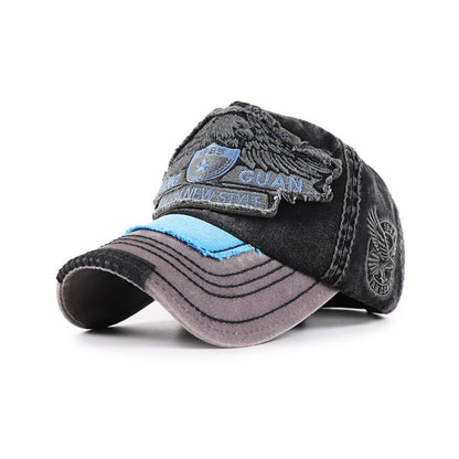 Unisex vintage washed cotton embroidered baseball cap - product photo 4