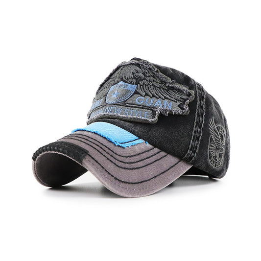 Unisex vintage washed cotton embroidered baseball cap - product photo 4