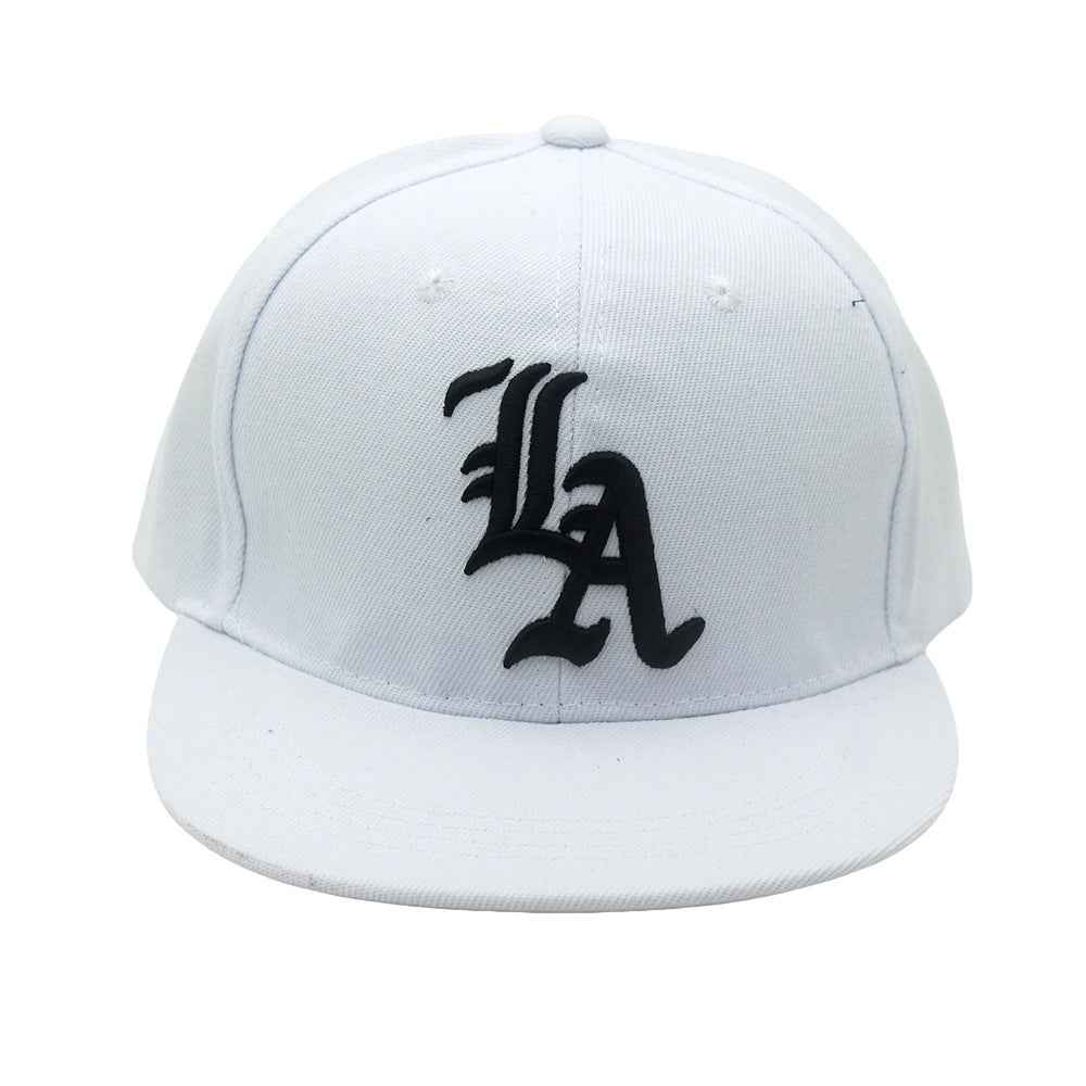 Unisex "LA" Embroidered Flat Brim Snapback Cap
