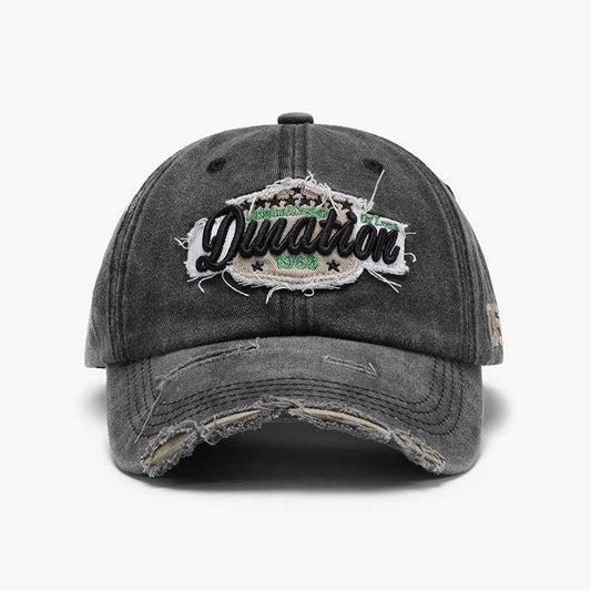 Unisex Distressed Embroidered Washed Cotton Baseball Cap