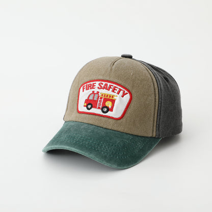 Kids retro baseball cap curved brim detail