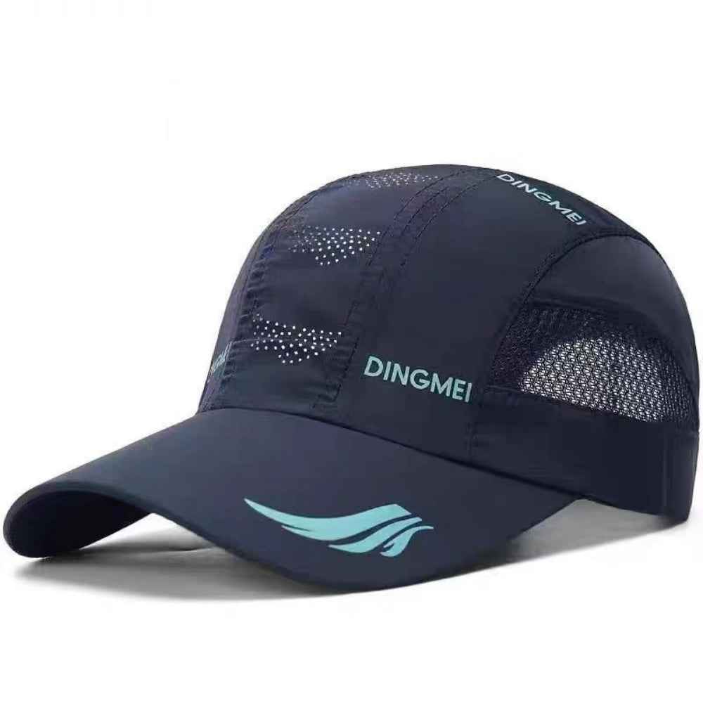 Black breathable mesh running baseball cap front view