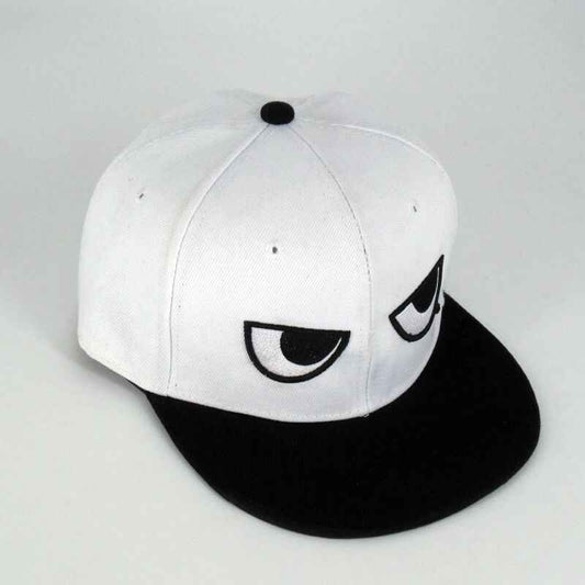 Unisex Angry Eyes Flat Brim Snapback Cap