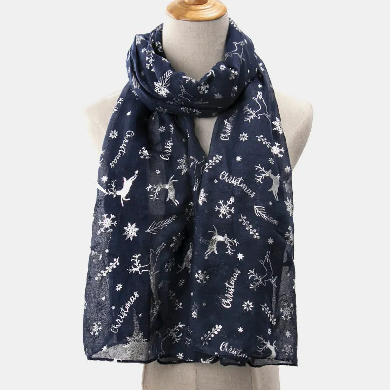 Christmas print winter scarf - product photo 9