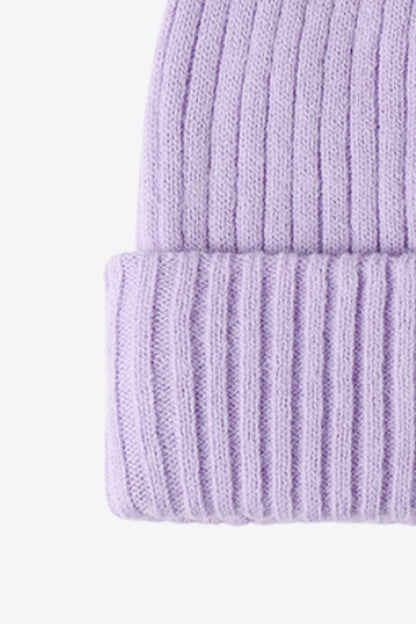 Steel gray soft knit beanie crown close-up