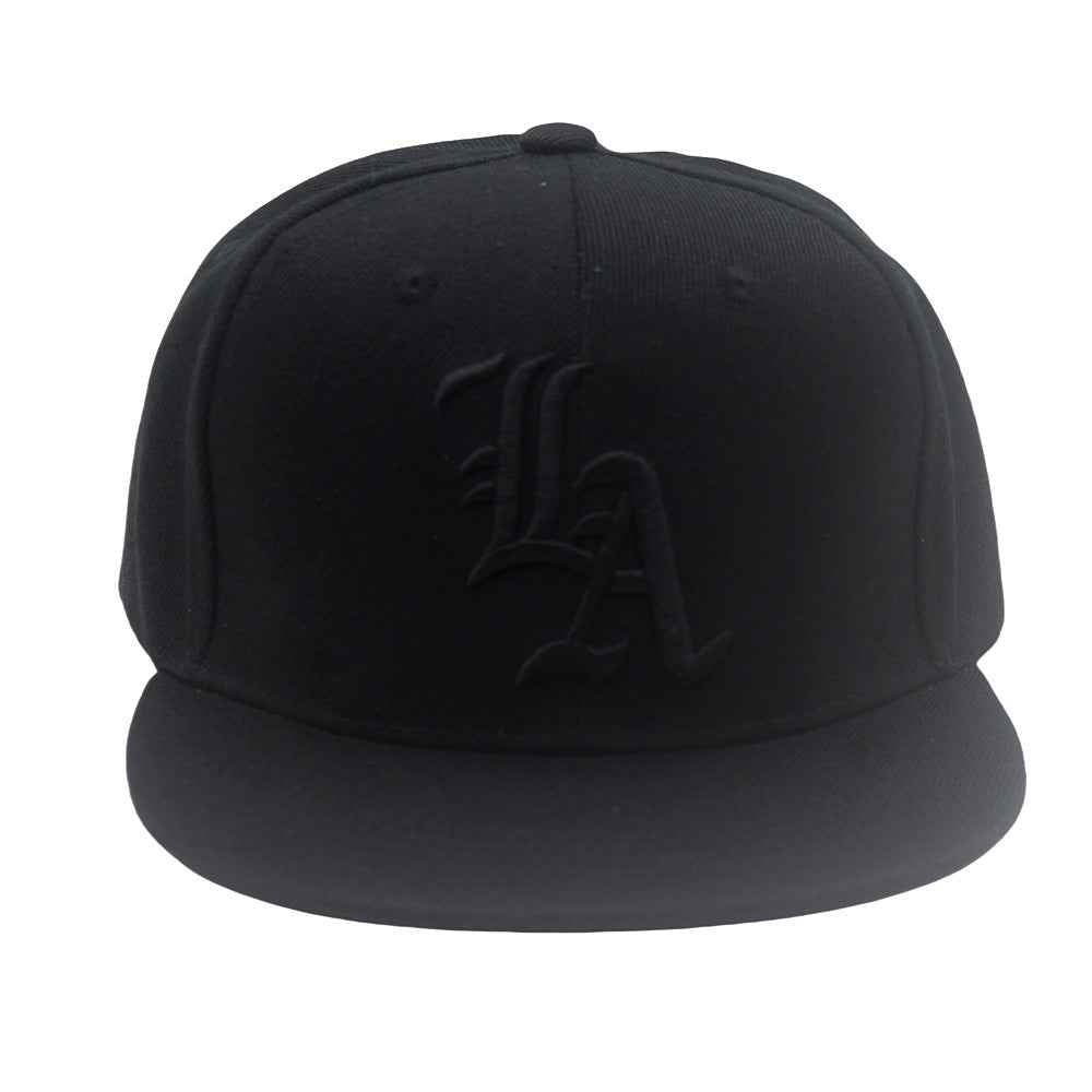 Unisex "LA" Embroidered Flat Brim Snapback Cap