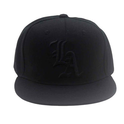 Unisex "LA" Embroidered Flat Brim Snapback Cap