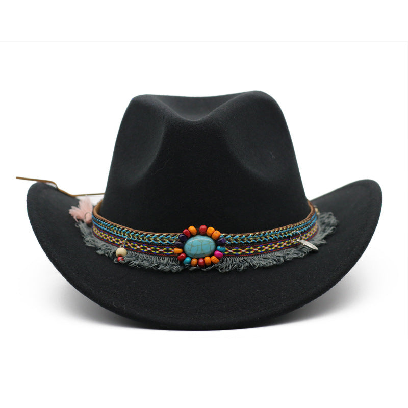 Unisex Cowboy Hats Curled Felt