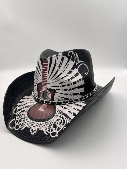 Unisex 08 Western Printed Straw Cowboy Hat color option