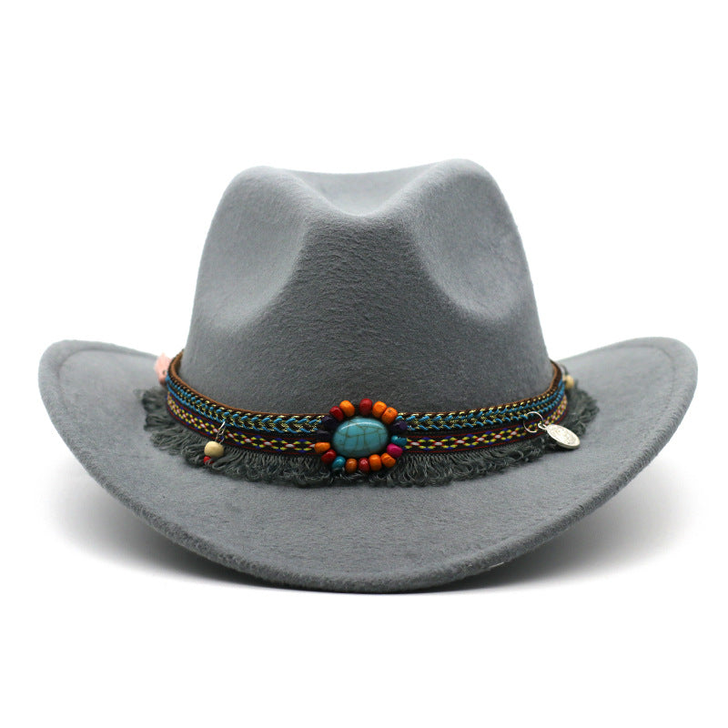 Unisex Cowboy Hats Curled Felt